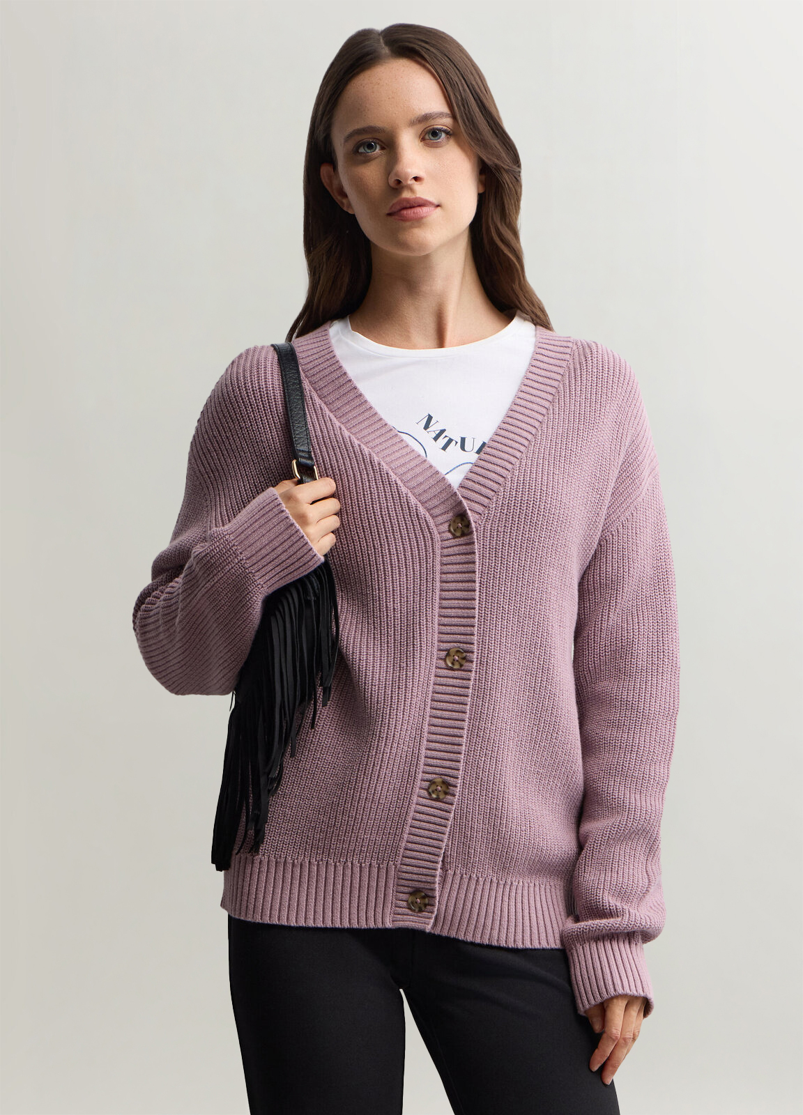 Upim , Cardigan Con Scollo A V In Costina Donna, Rosa chiaro, Taglia: XL