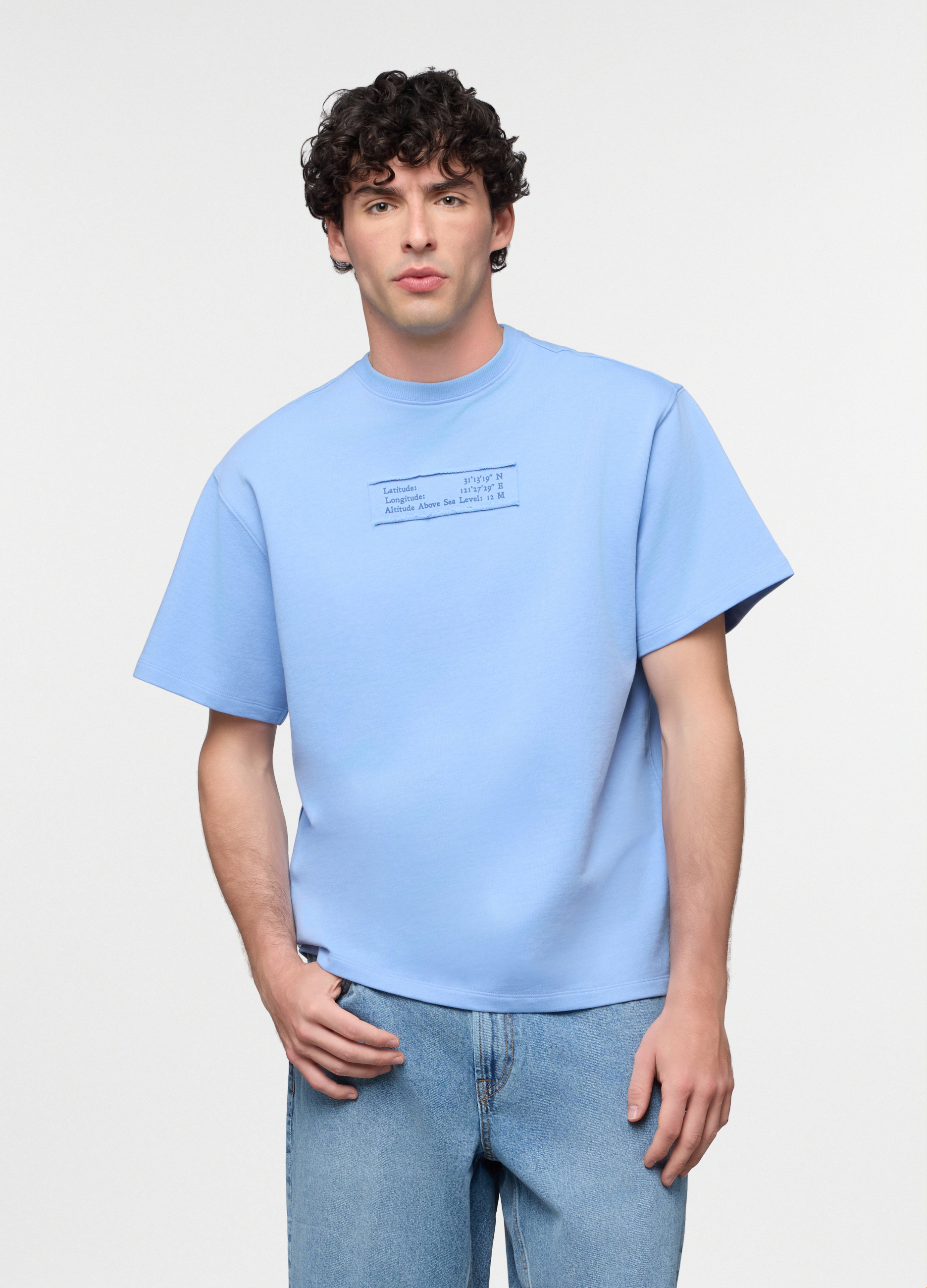UPIM HB, T-shirt Shanghai In Felpa Misto Cotone Uomo, Azzurro celeste, Taglia: XL