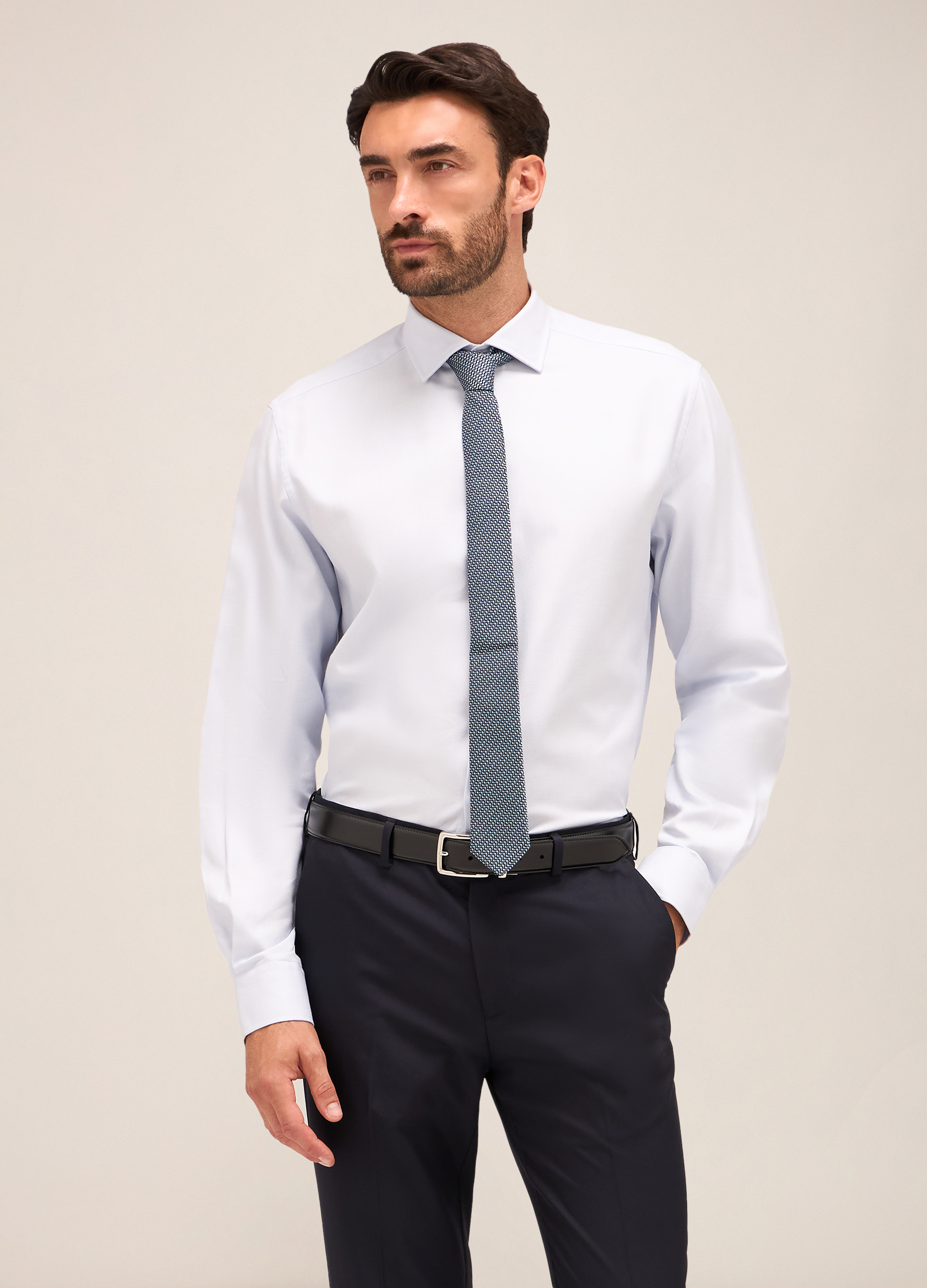 Upim , Camicia Regular Fit Colletto Francese In Cotone Uomo, Azzurro, Taglia: 40