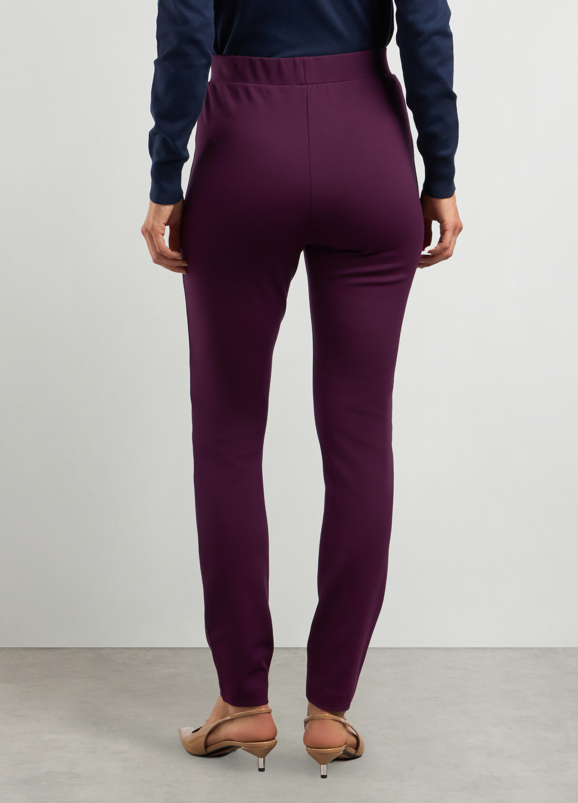 Upim, Leggings In Punto Milano Donna, Viola Vinaccia, Taglia: L