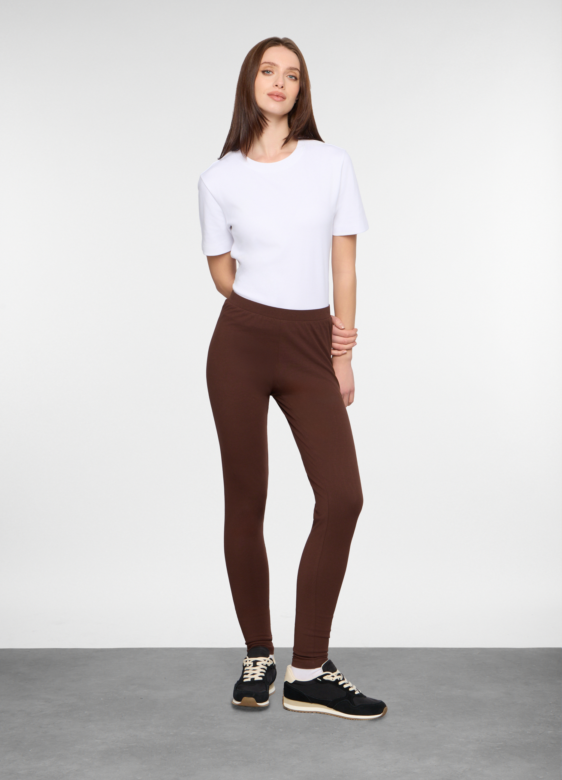 Upim, Leggings Slim Fit Stretch Donna, Marrone cioccolato, Taglia: L