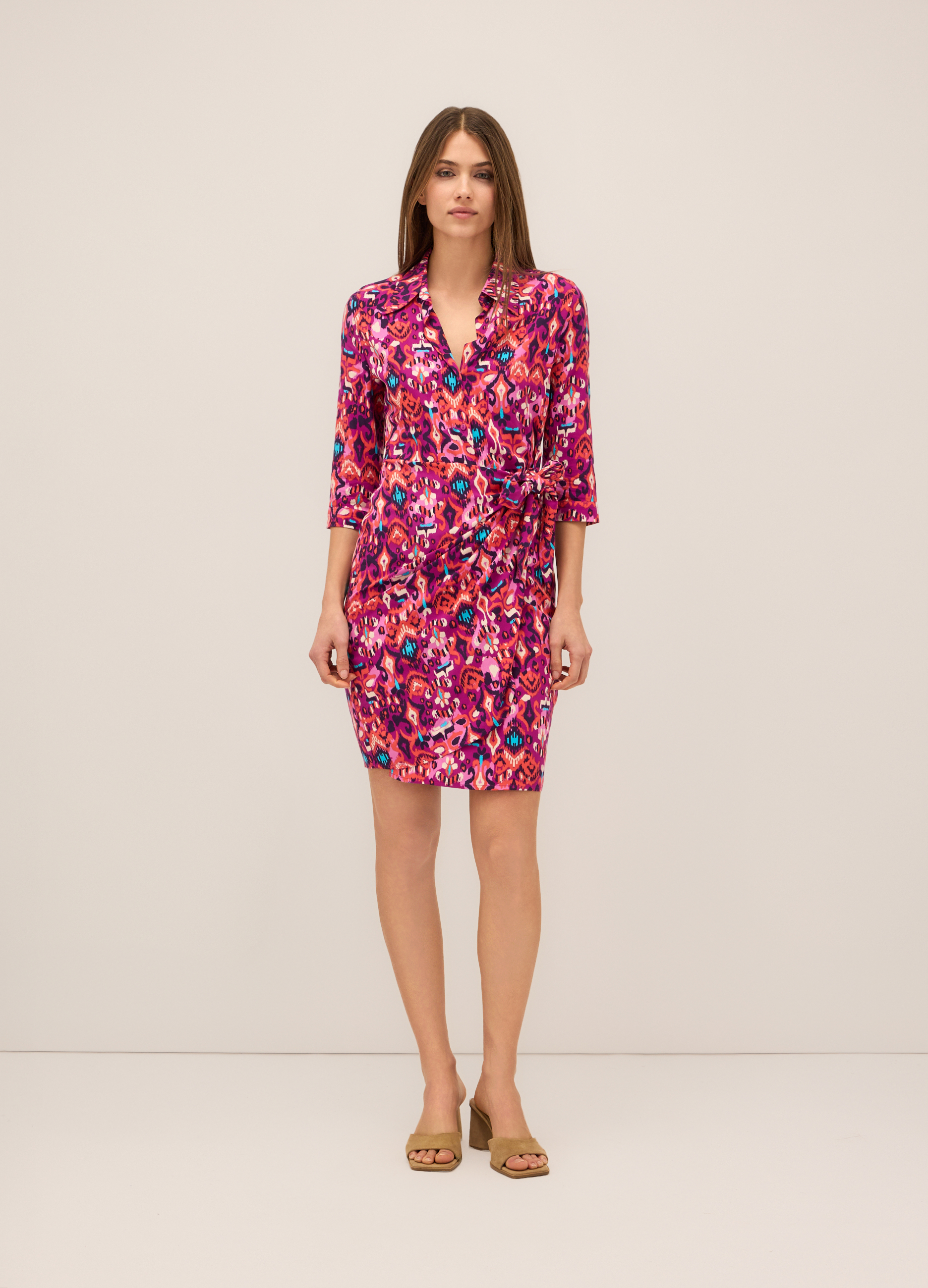 Image of Upim, Abito Corto In Pura Viscosa Con Stampa Donna, Rosa fuxia, Taglia: XL