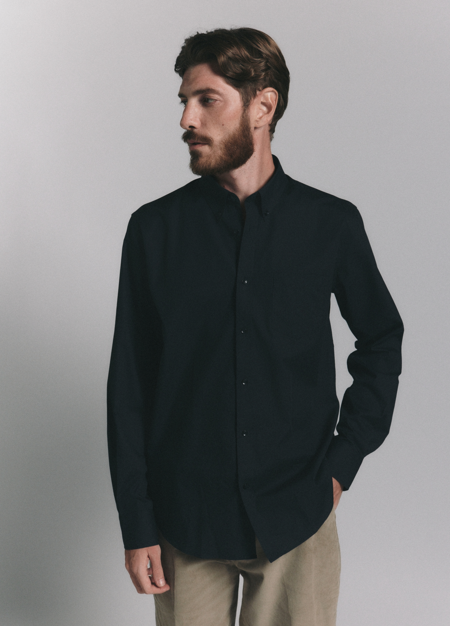 Upim, Camicia Regular Fit Con Colletto Button Down Uomo, Unisex, Nero, Taglia: XL-image