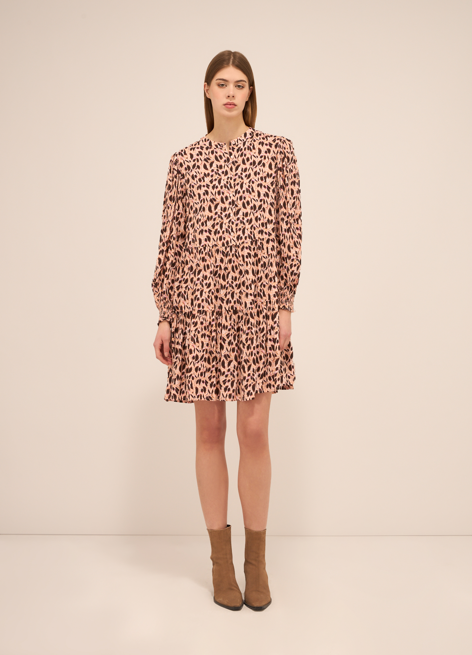 Image of UPIM HB, Abito Corto A Balze In Pura Viscosa Donna, Marrone scuro, Taglia: XL