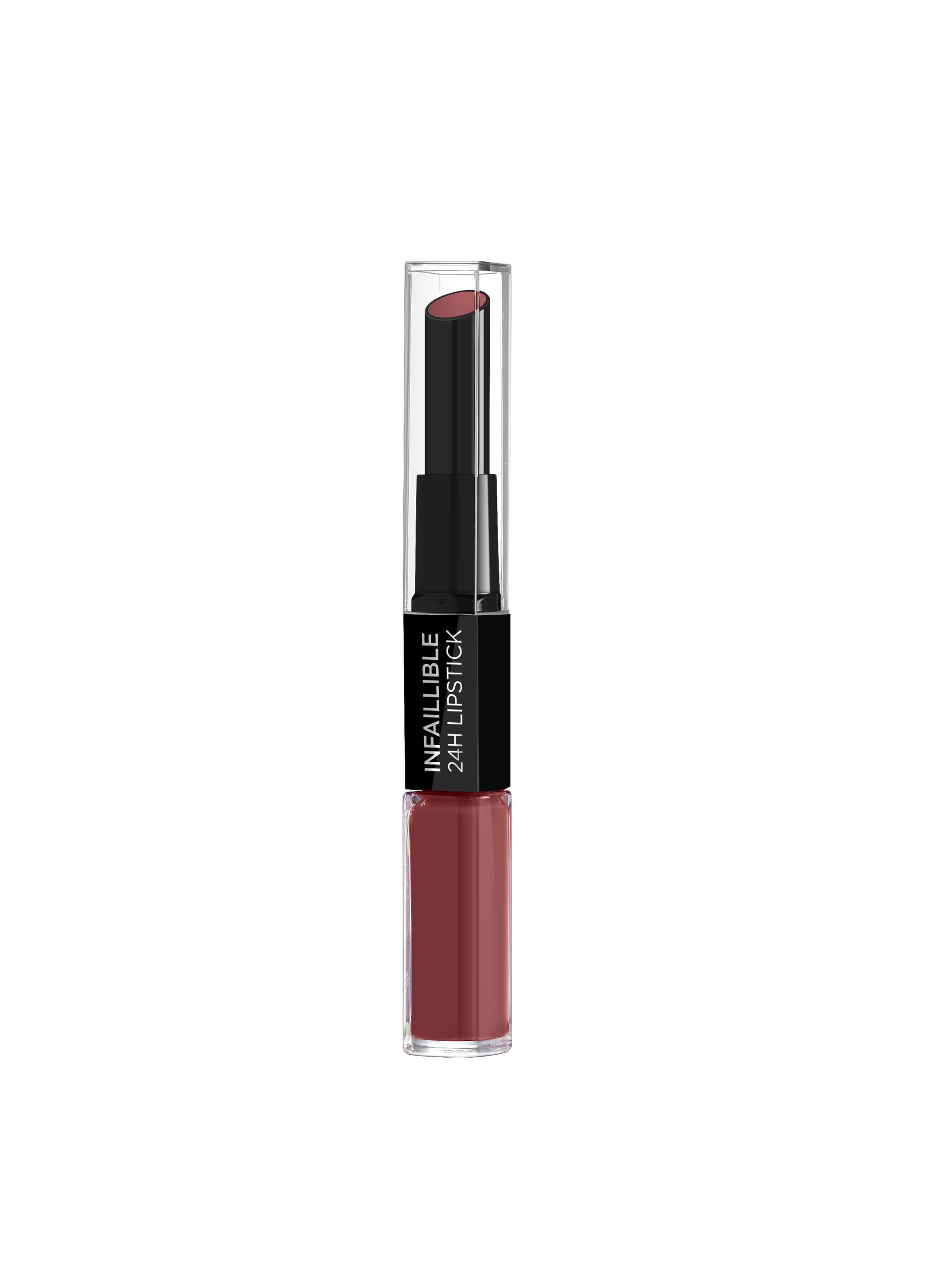 Loreal L'OREAL, L’oreal Paris Rossetto 2 Step Infallible 24h, Lunga Tenuta E Idratazione, Toujours Toffee (801)., Unisex, Rosa ciclamino, Taglia: FASU