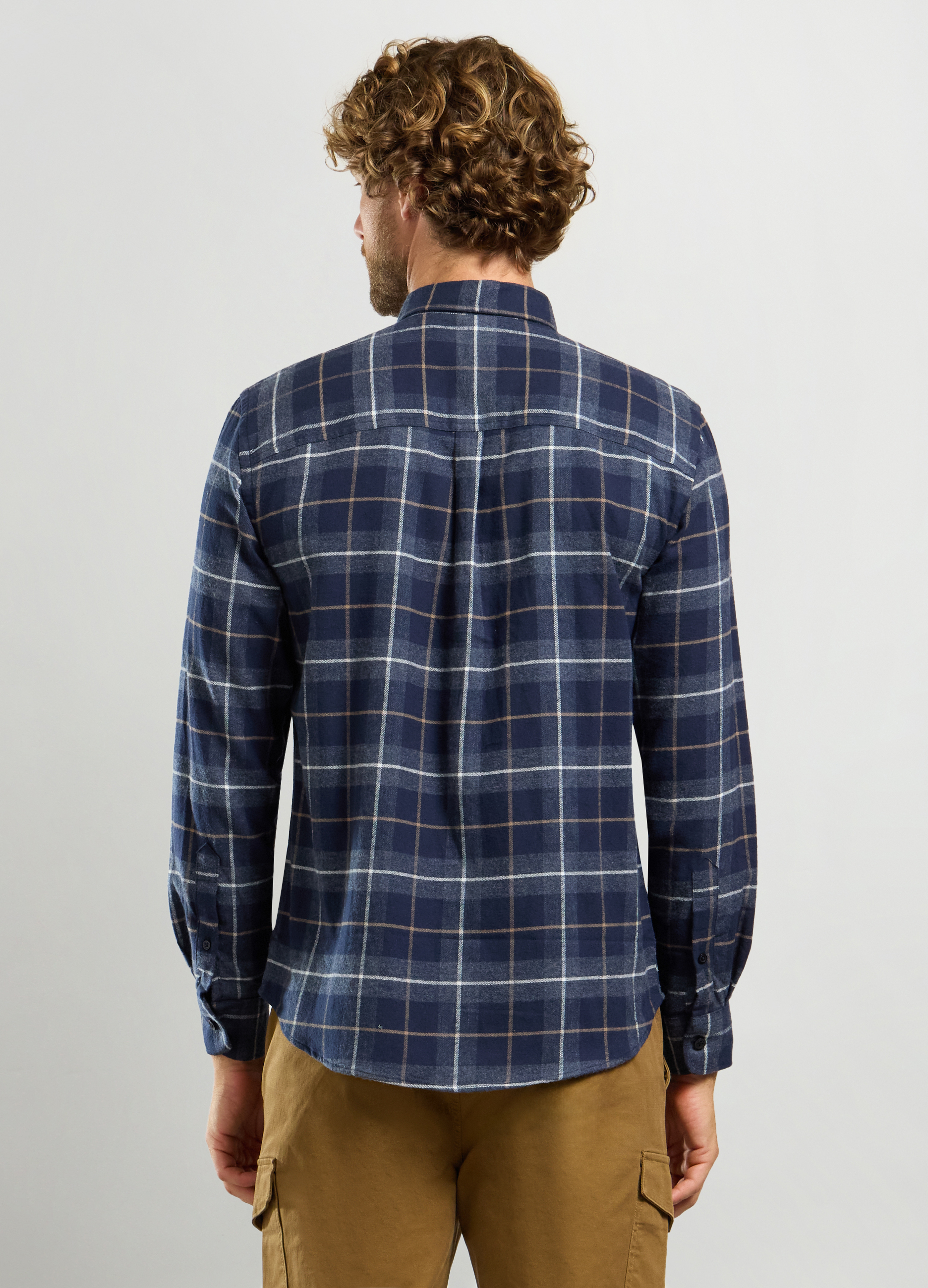 Upim, Camicia Regular Fit Con Colletto Button Down In Flanella Uomo, Blu Scuro, Taglia: Xxl-image