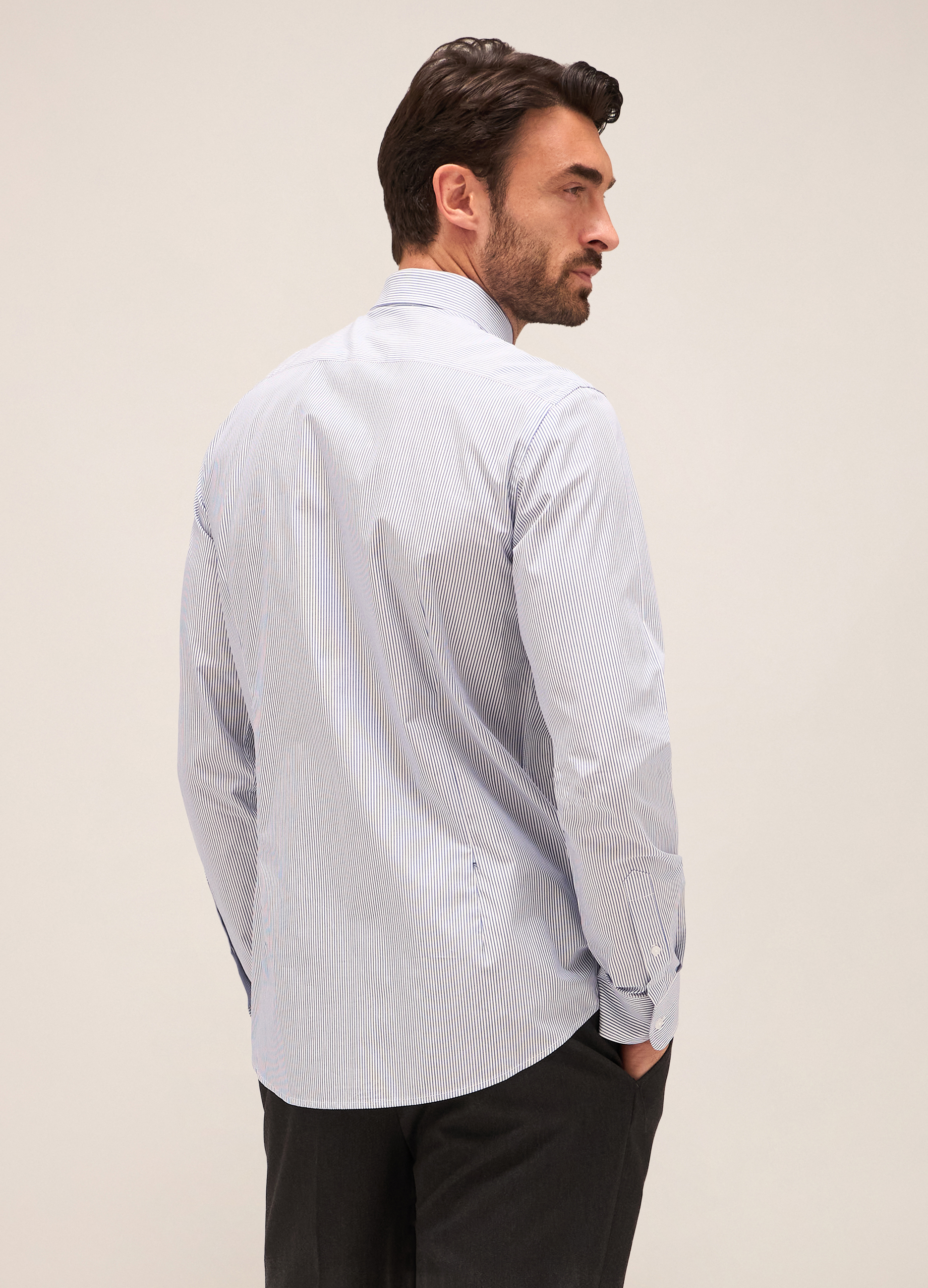 Upim, Camicia Slim Fit Colletto Francese In Cotone Uomo, Bianco/Blu, Taglia: 40