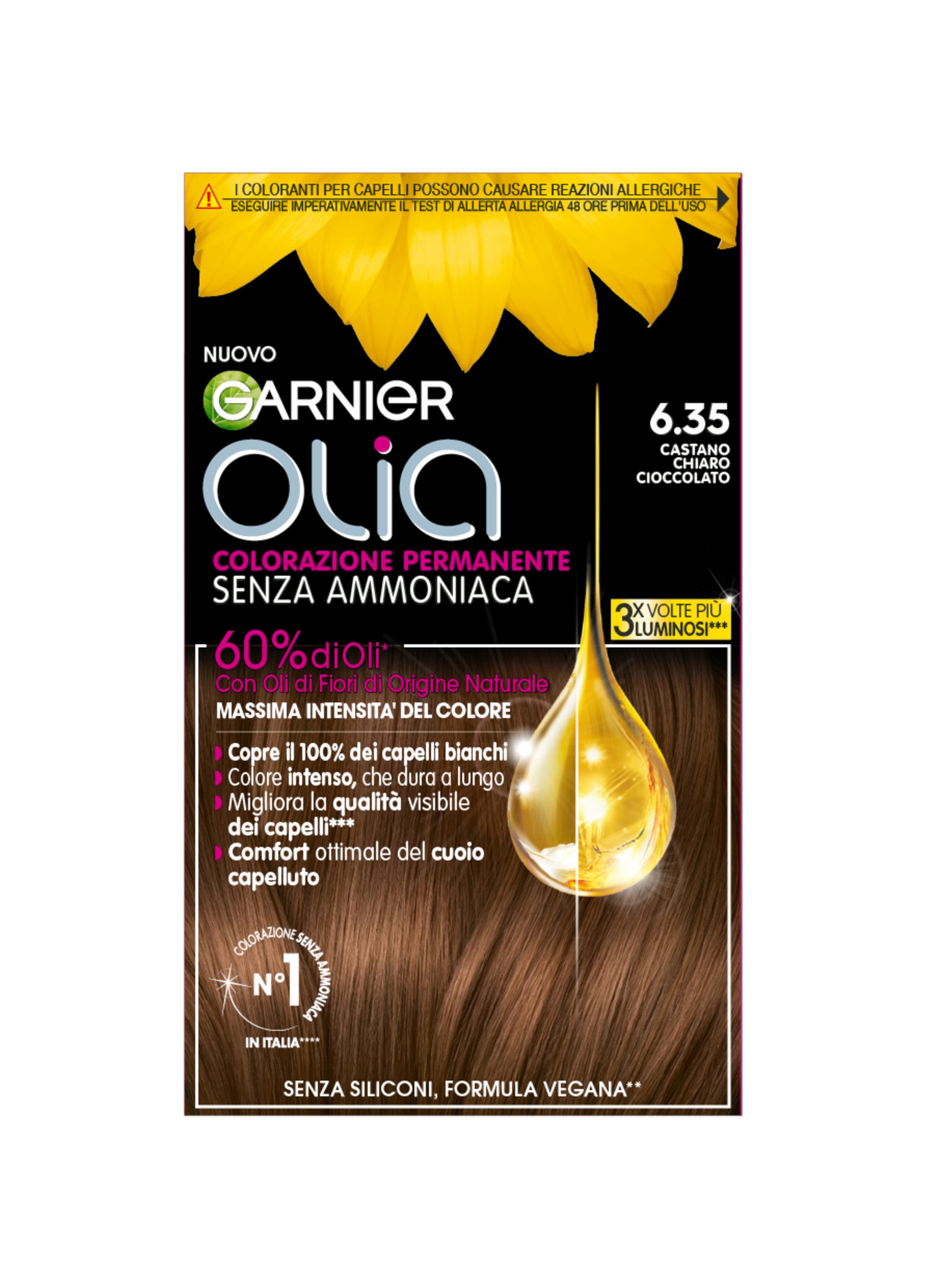 OLIA' OLIA', Garnier Tinta Capelli Olia, Colorazione Permanente Senza Ammoniaca Per Una Fragranza Delicata, Copre Il 100% Dei Capelli Bianchi, Con Oli