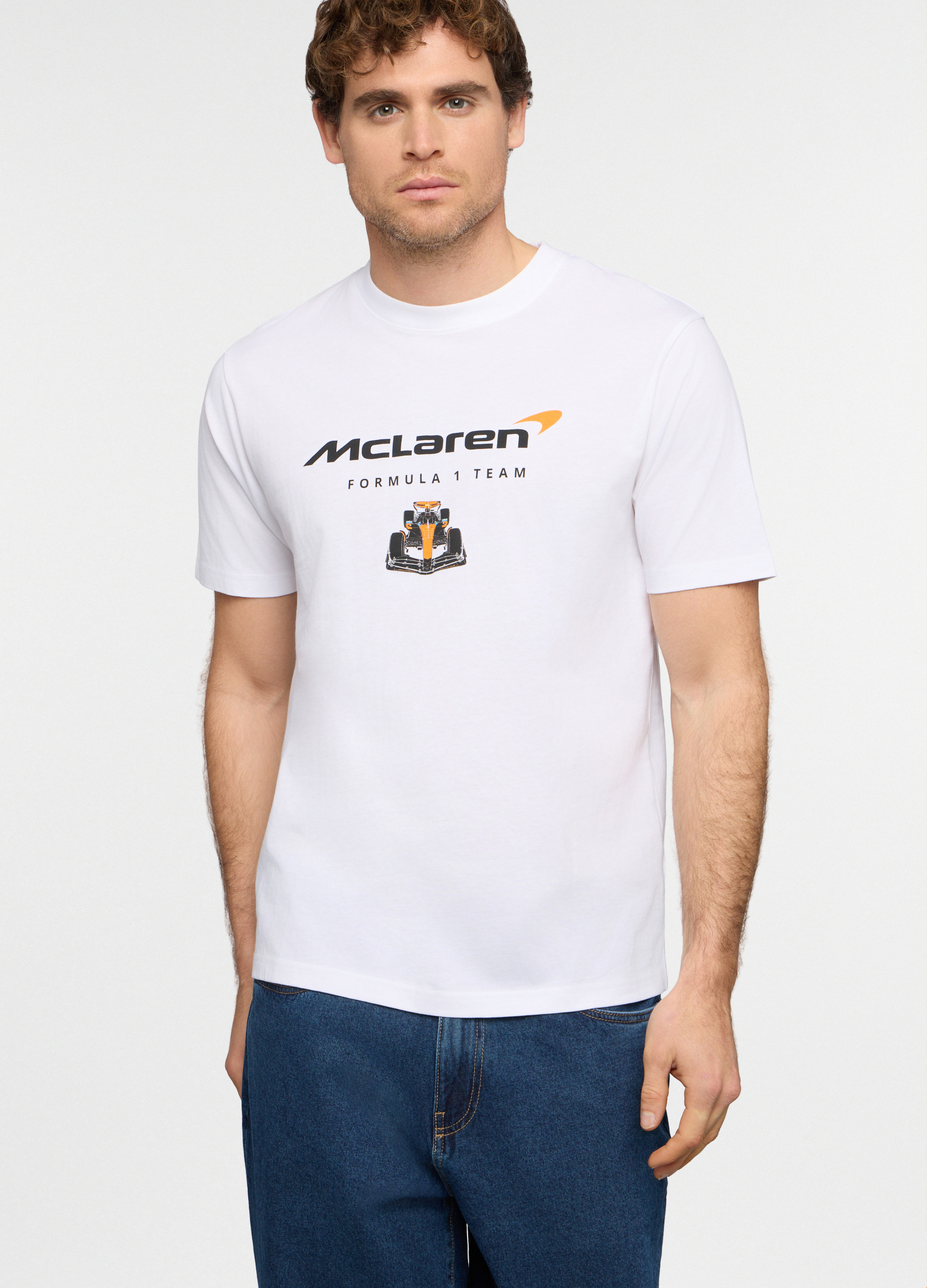 UPIM HB, T-shirt Girocollo Con Stampa Mclaren Uomo, Bianco, Taglia: XL