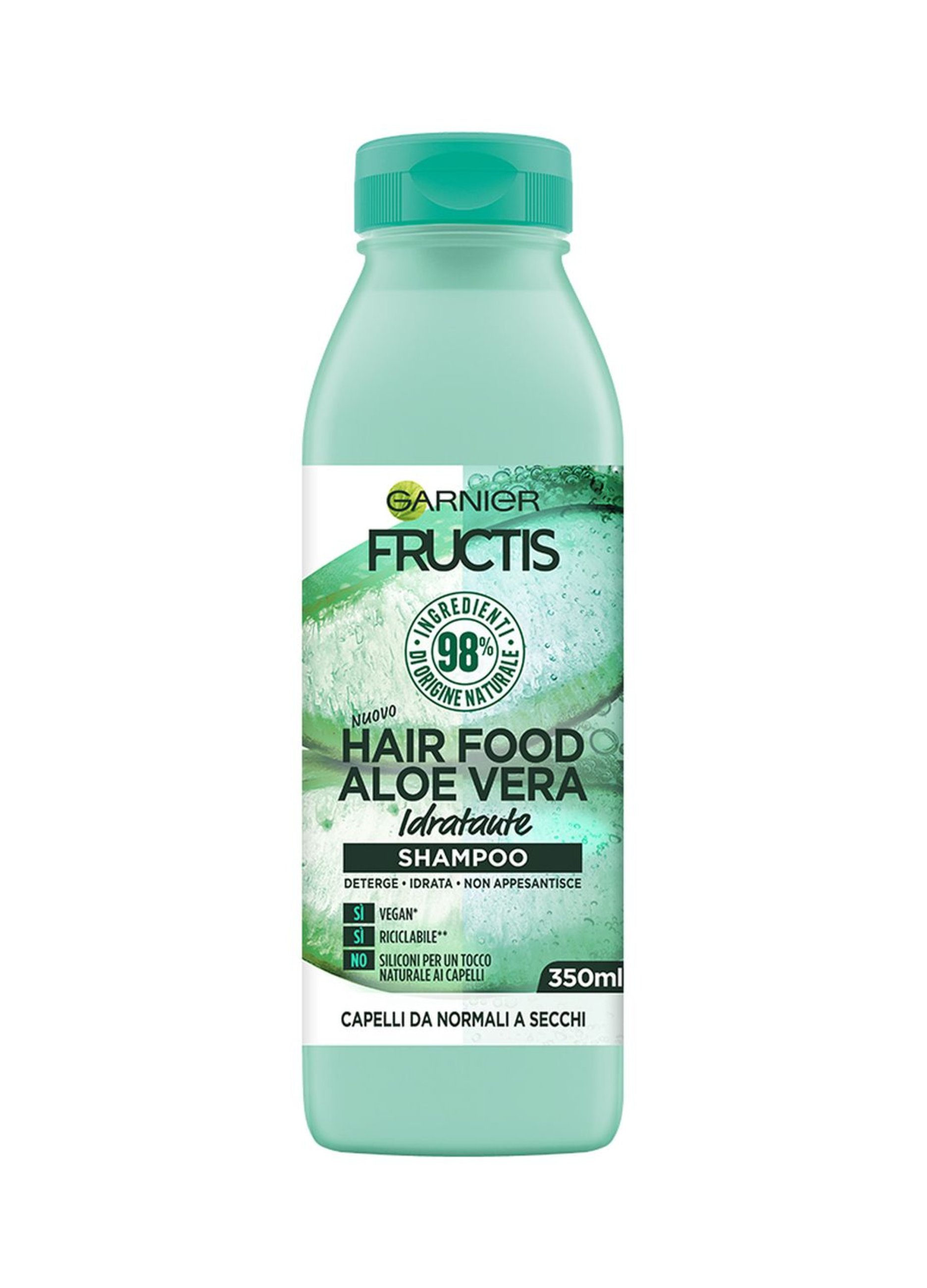Image of FRUCTIS, Garnier Shampoo Idratante Fructis Hair Food, Shampoo Idratante All'aloe Per Capelli Disidratati, 350 Ml., Donna, Bianco, Taglia: FASUL