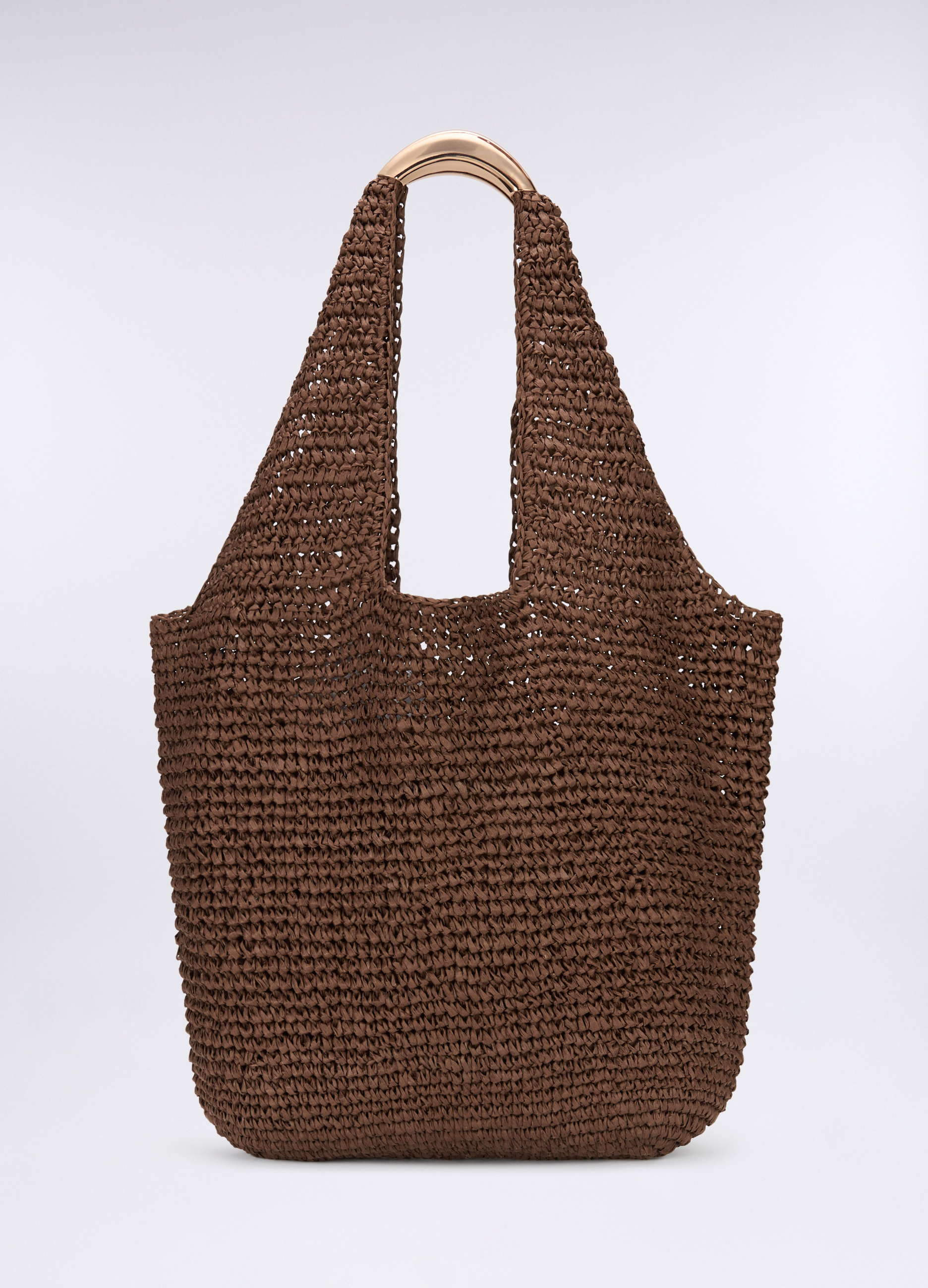 Upim, Borsa In Paglia Crochet Donna, Unisex, Marrone scuro, Taglia: ONE SIZE