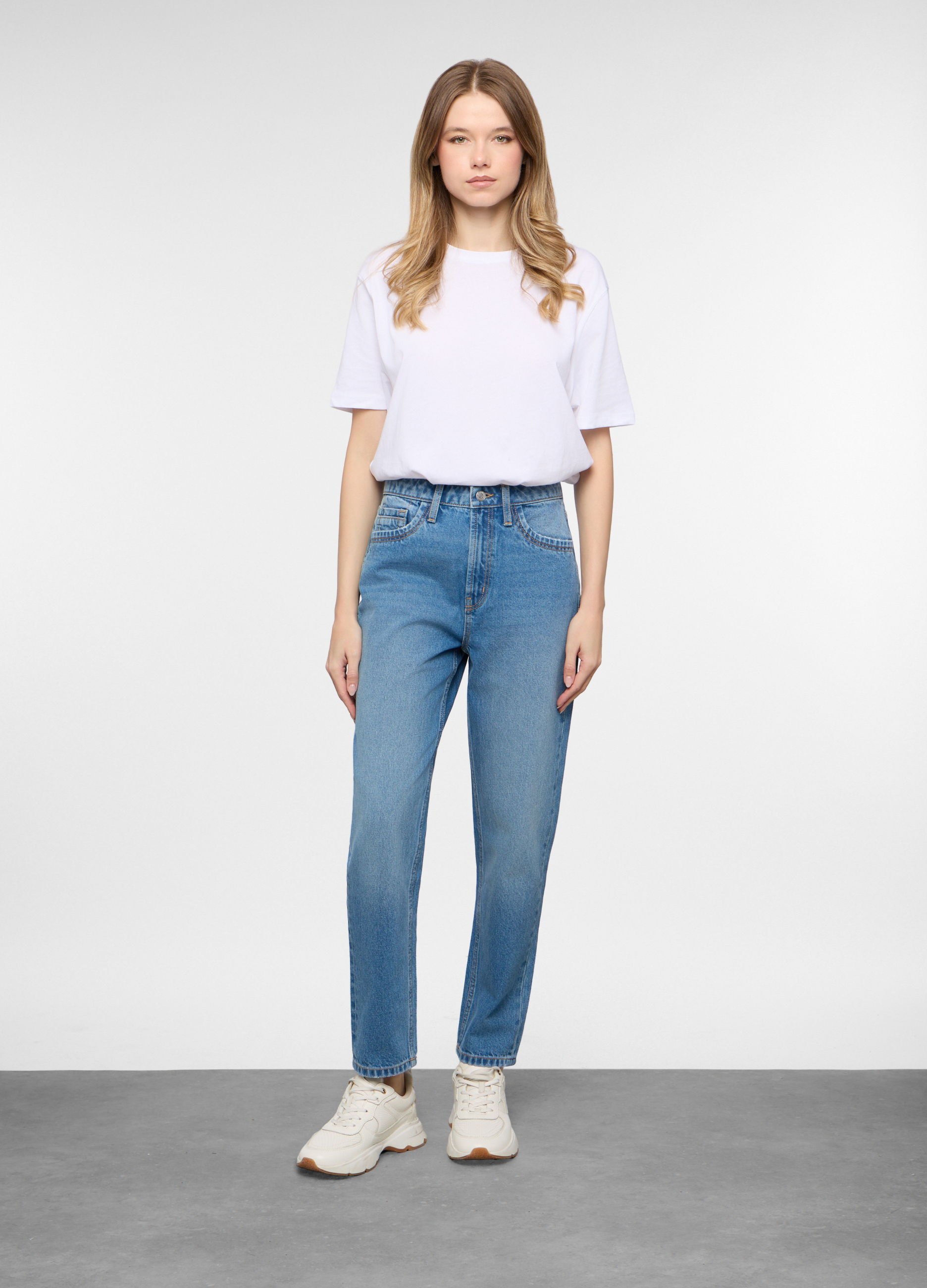 Upim, 5 Tasche Fit Mom In Denim Donna, Blu, Taglia: 38